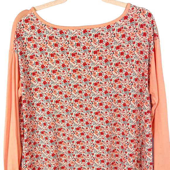 Matilda Jane Sing it Out Floral Print Casual Top Size Small Ruffle Hem Pink - Picture 7 of 10